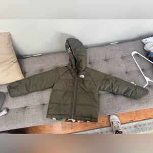 The North Face Green and Brown Camouflage Jacket